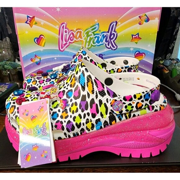 Crocs Lisa Frank Mega Crush Clogs Womens Size 10 New In Box 90s Colorful - Picture 7 of 12
